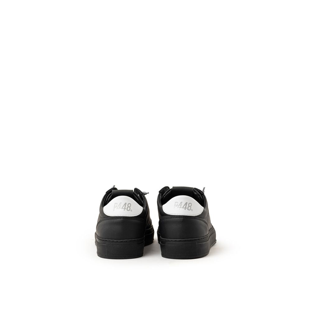 Black Leather Sneaker - ventzia