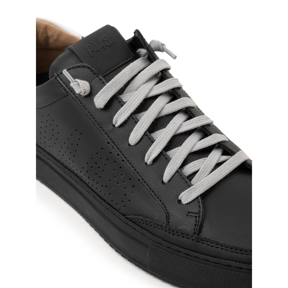 Black Leather Sneaker - ventzia