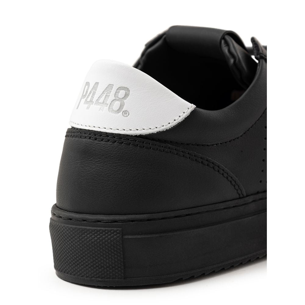 Black Leather Sneaker - ventzia