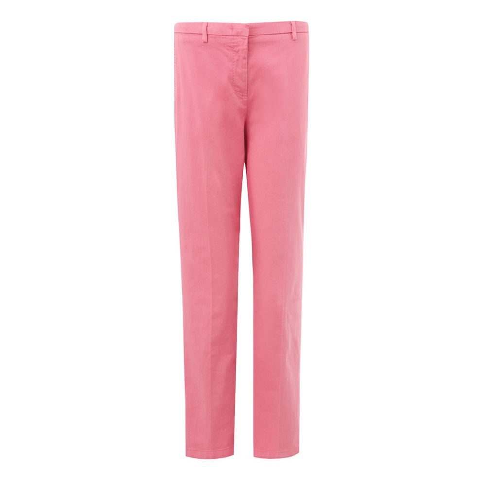 Elegant Cotton Pink Trousers for Sophisticated Style - ventzia