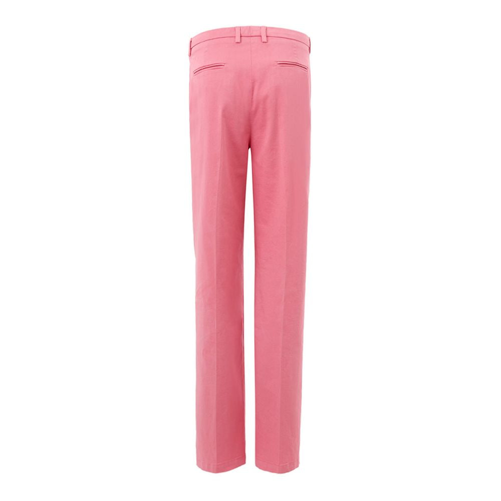 Elegant Cotton Pink Trousers for Sophisticated Style - ventzia