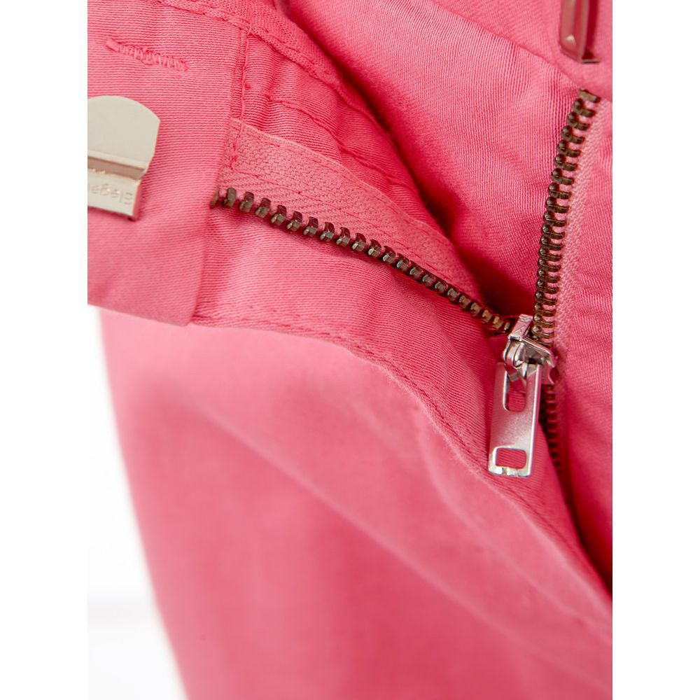 Elegant Cotton Pink Trousers for Sophisticated Style - ventzia