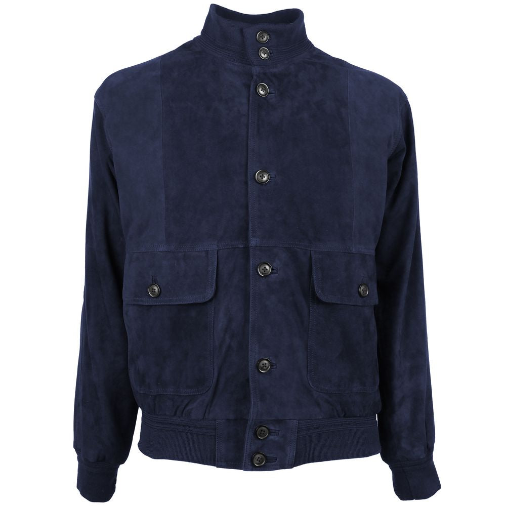 Blue Calfskin Jacket - ventzia