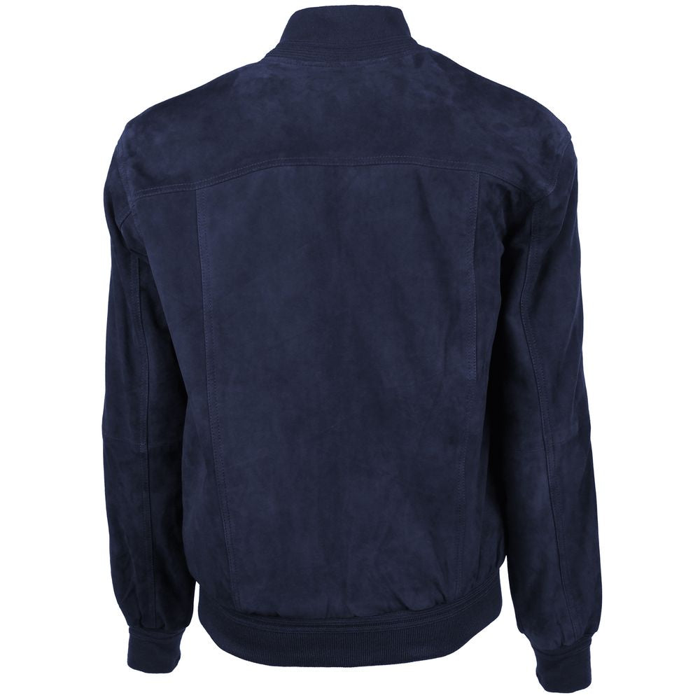 Blue Calfskin Jacket - ventzia