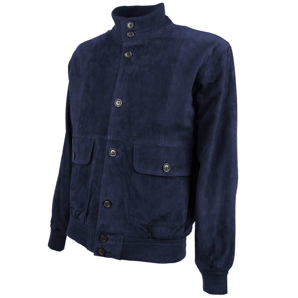 Blue Calfskin Jacket - ventzia