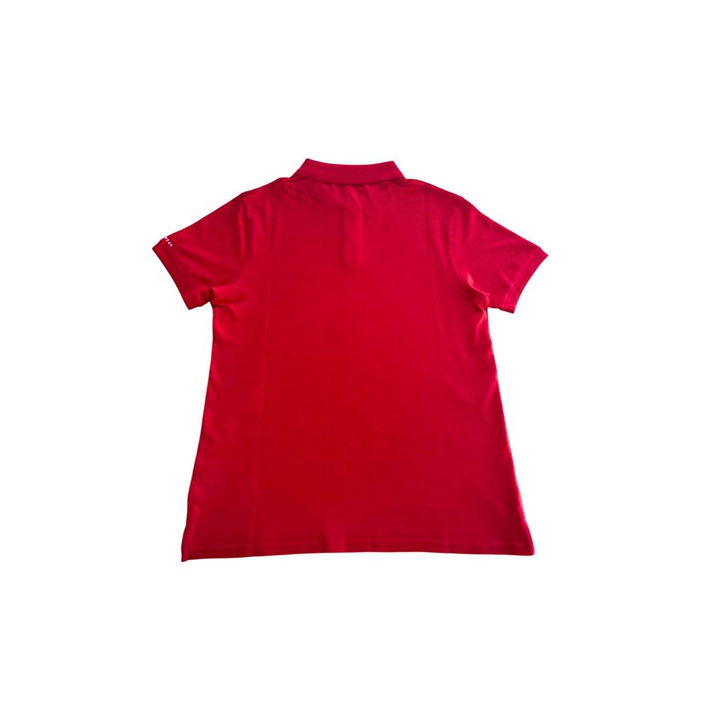 Red Cotton Men Polo Shirt - ventzia