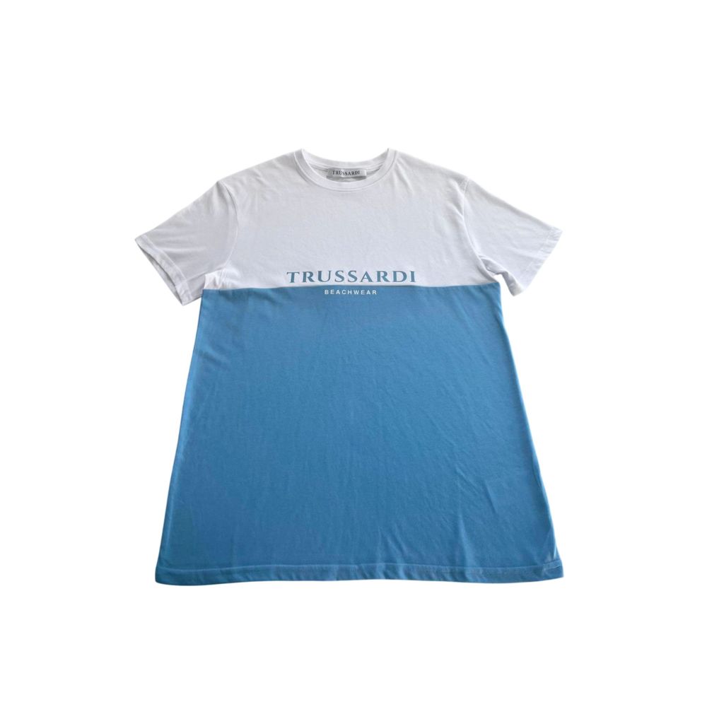 Light Blue Cotton Men T-Shirt - ventzia