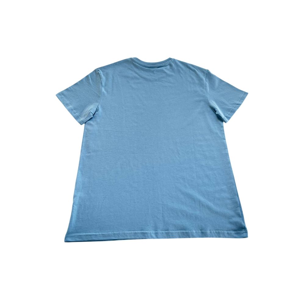 Light Blue Cotton Men T-Shirt - ventzia
