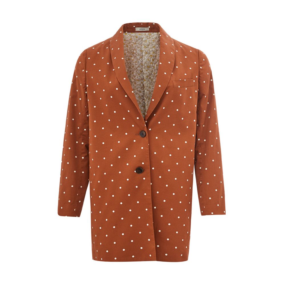 Chic Cotton Brown Jacket for the Modern Woman - ventzia