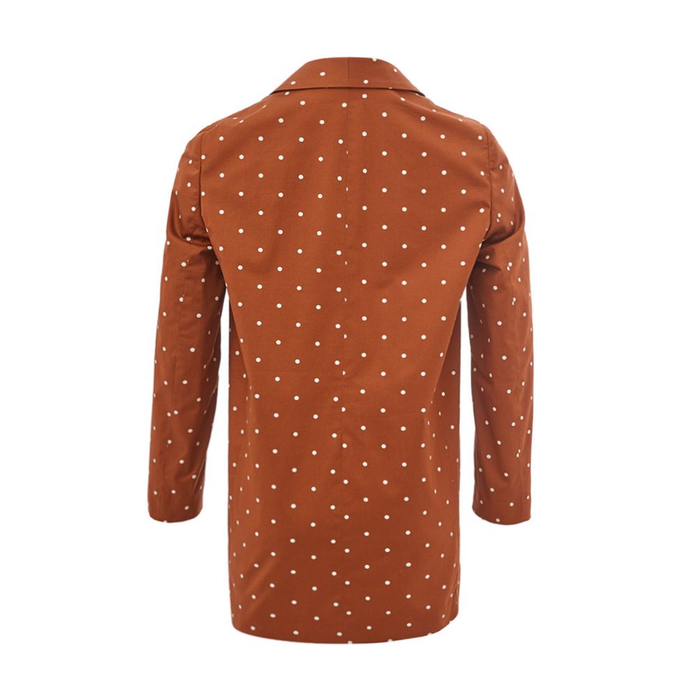 Chic Cotton Brown Jacket for the Modern Woman - ventzia
