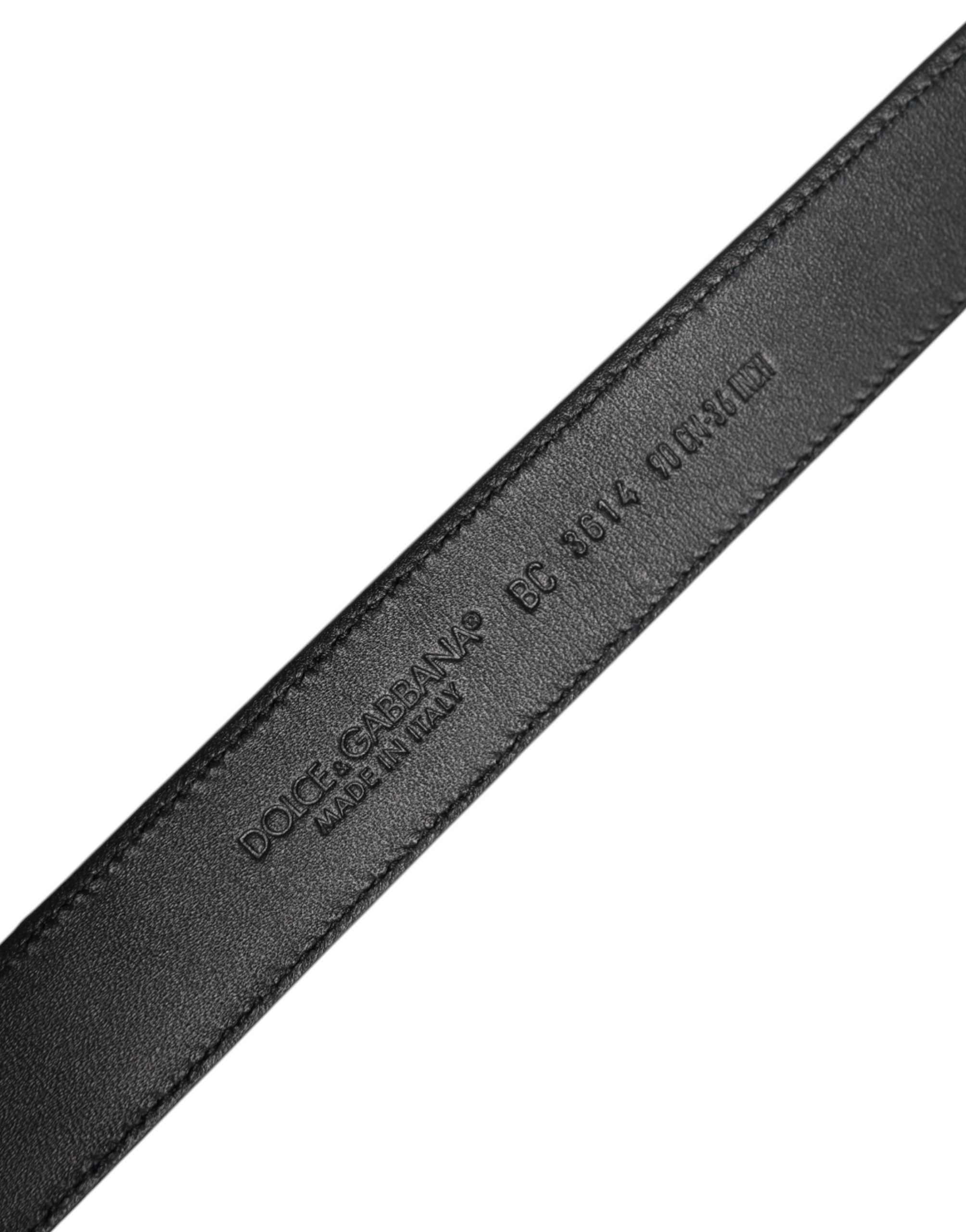 Black Calf Leather Classic Metal Buckle Belt - ventzia