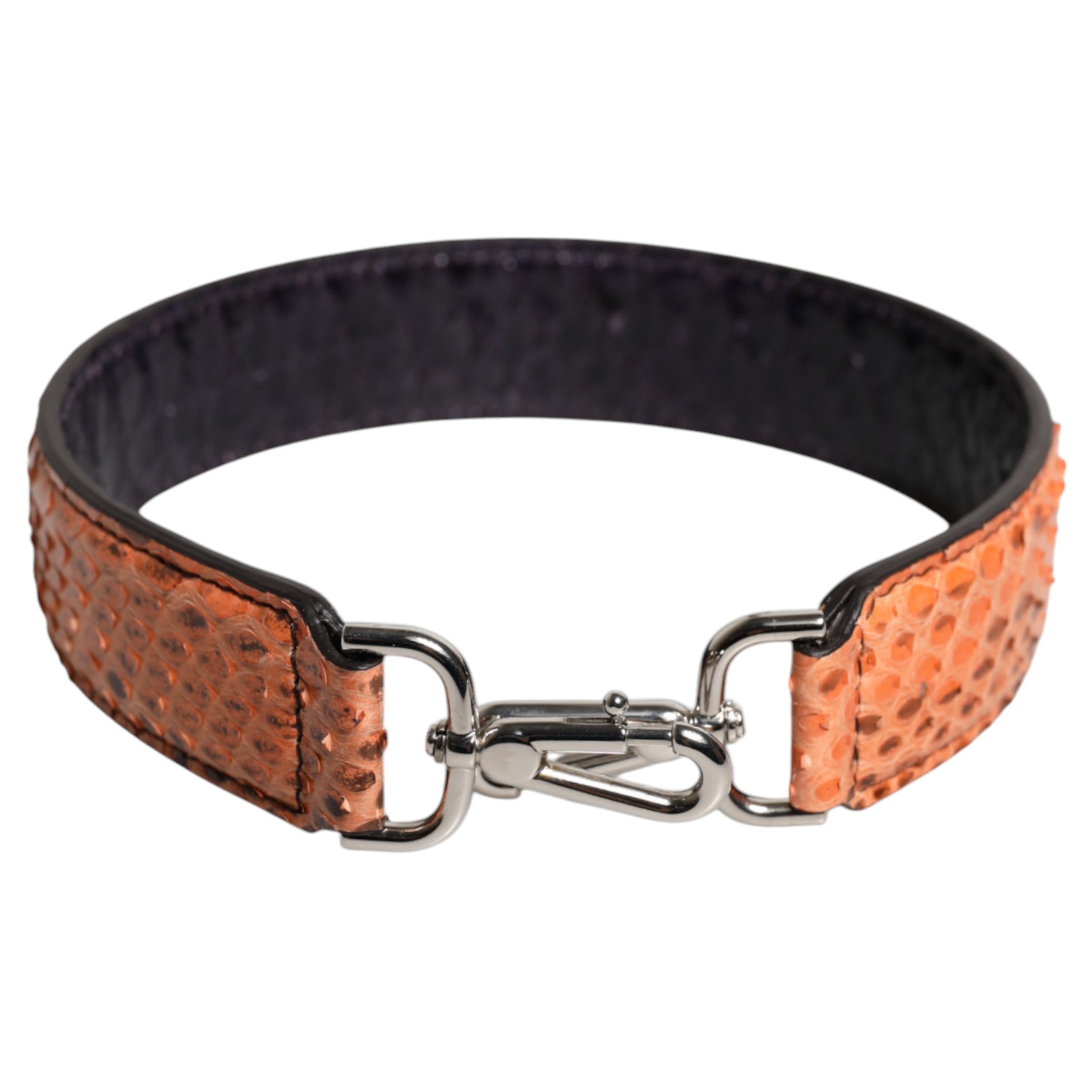 Black Beige Exotic Leather Bag Shoulder Strap - ventzia