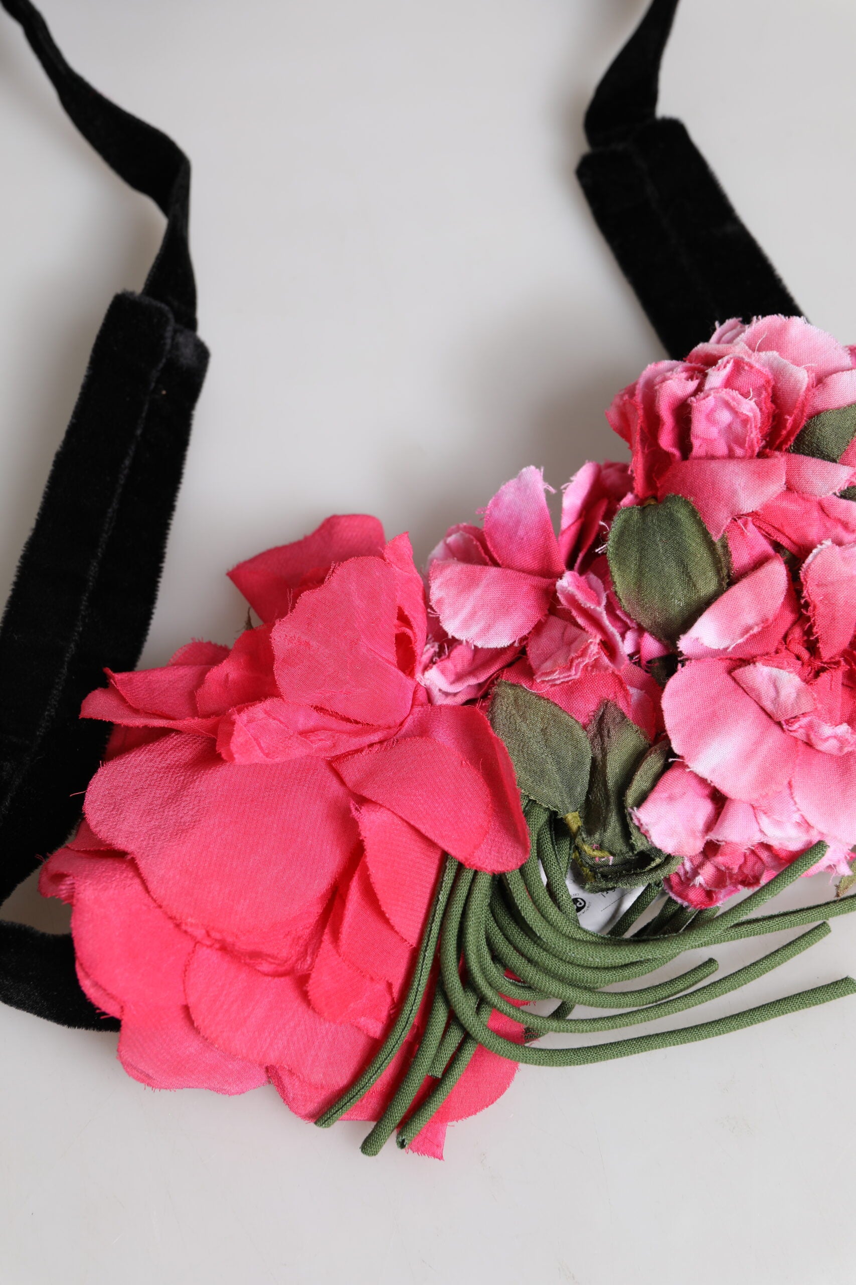 Multicolor Floral Applique Detail Tie Belt - ventzia