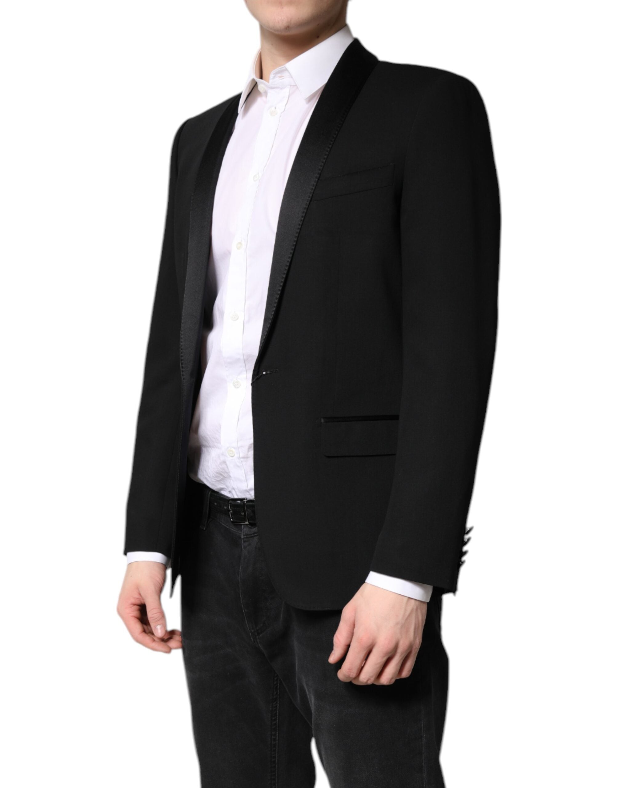 Black Single Breasted Men Coat MARTINI Blazer - ventzia