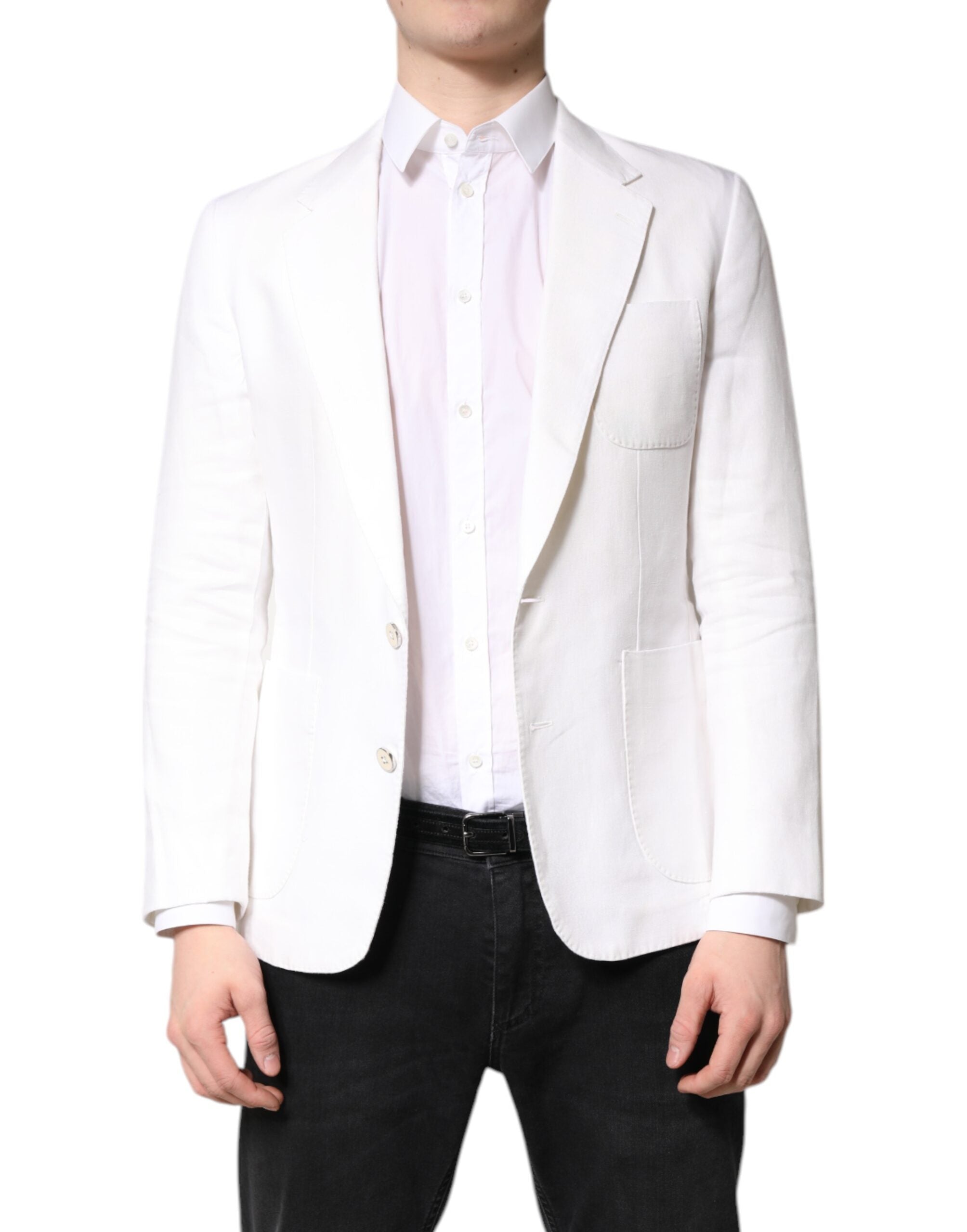 White Single Breasted Men Coat Blazer Suit - ventzia