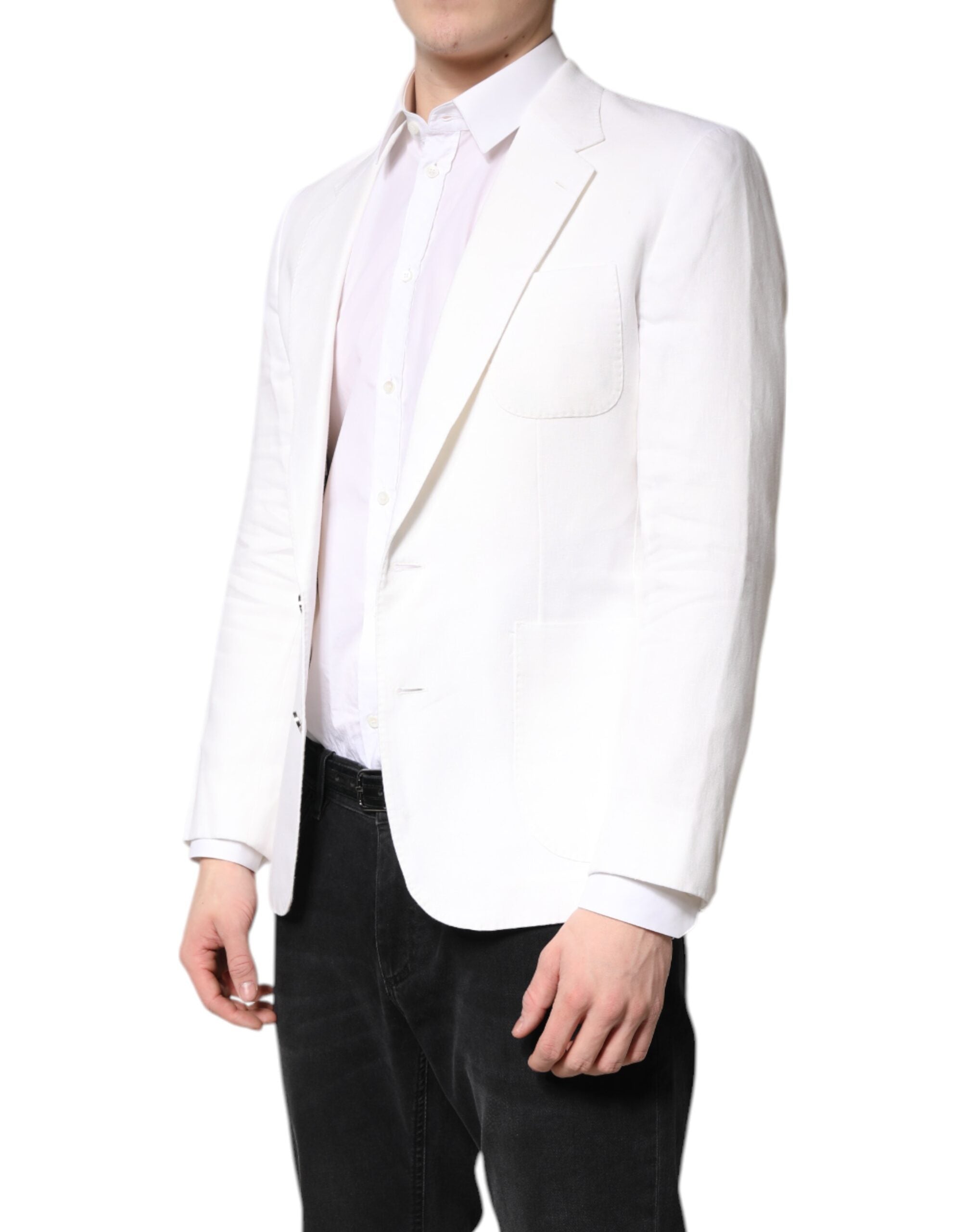White Single Breasted Men Coat Blazer Suit - ventzia