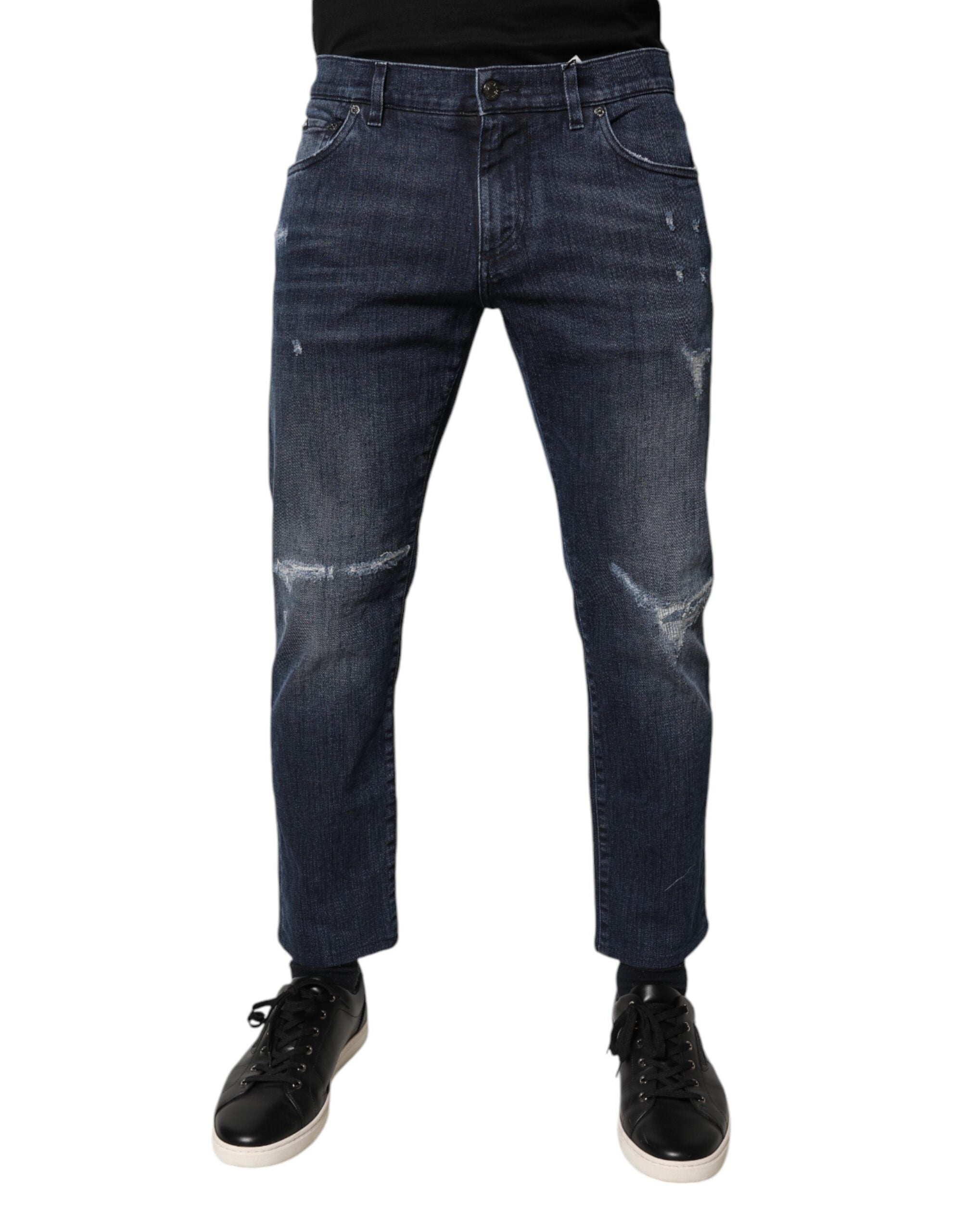 Blue Cotton Stretch Skinny Men Denim Jeans - ventzia