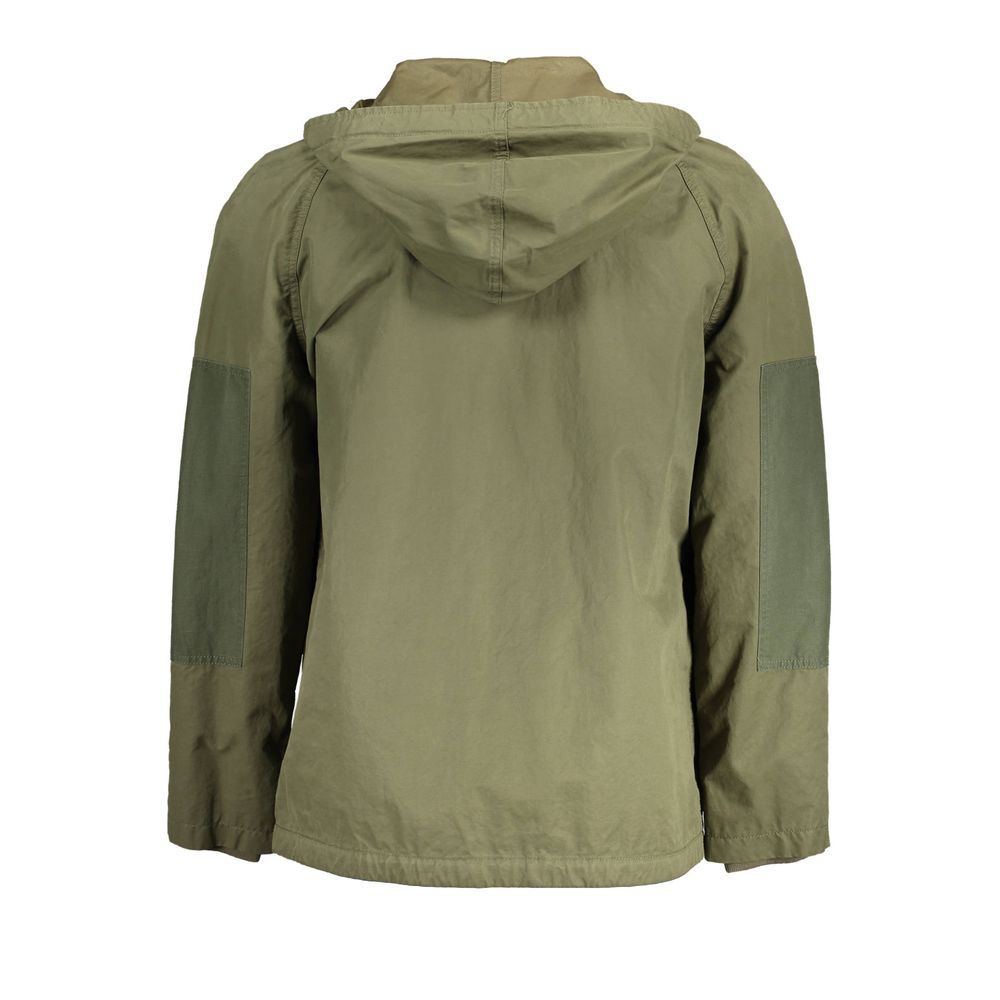 Green Cotton Men Jacket - ventzia