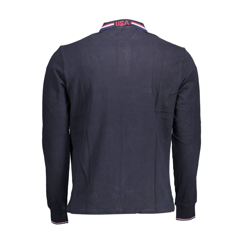 Blue Cotton Men Polo Shirt - ventzia