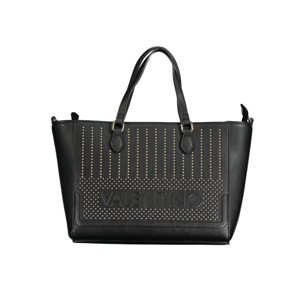 Black Polyurethane Women Handbag - ventzia