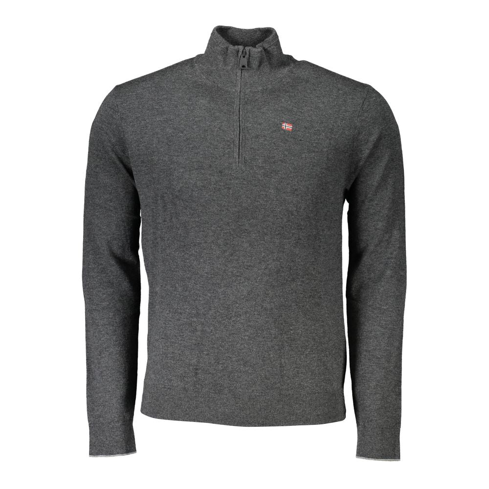 Gray Fabric Men Sweater - ventzia