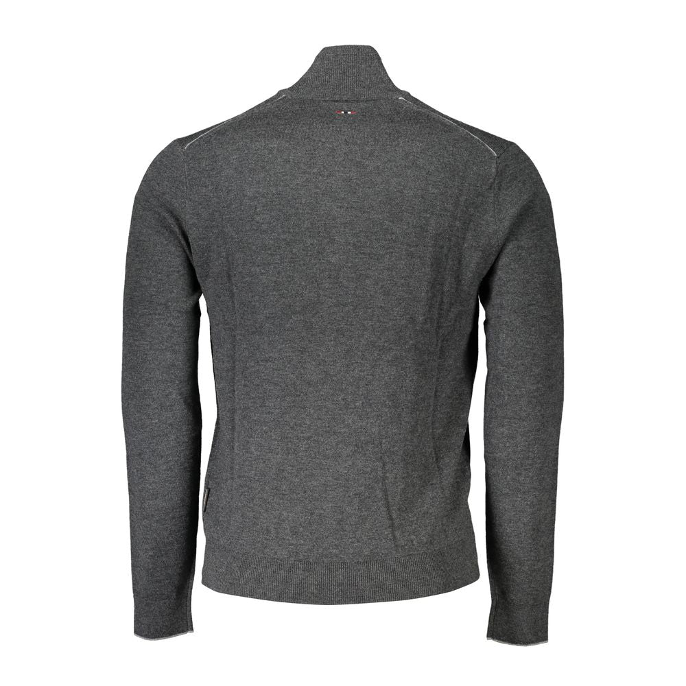 Gray Fabric Men Sweater - ventzia