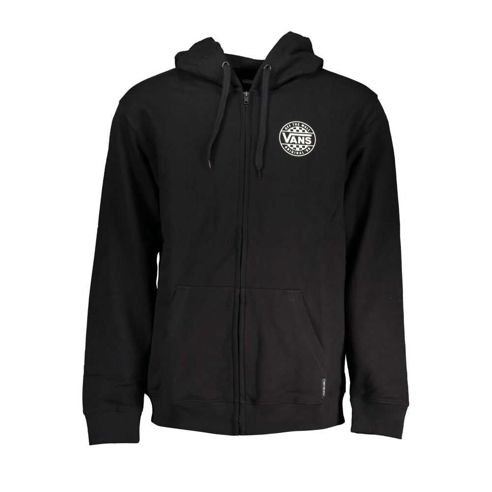 Sleek Black Zip Hoodie with Logo Print - ventzia