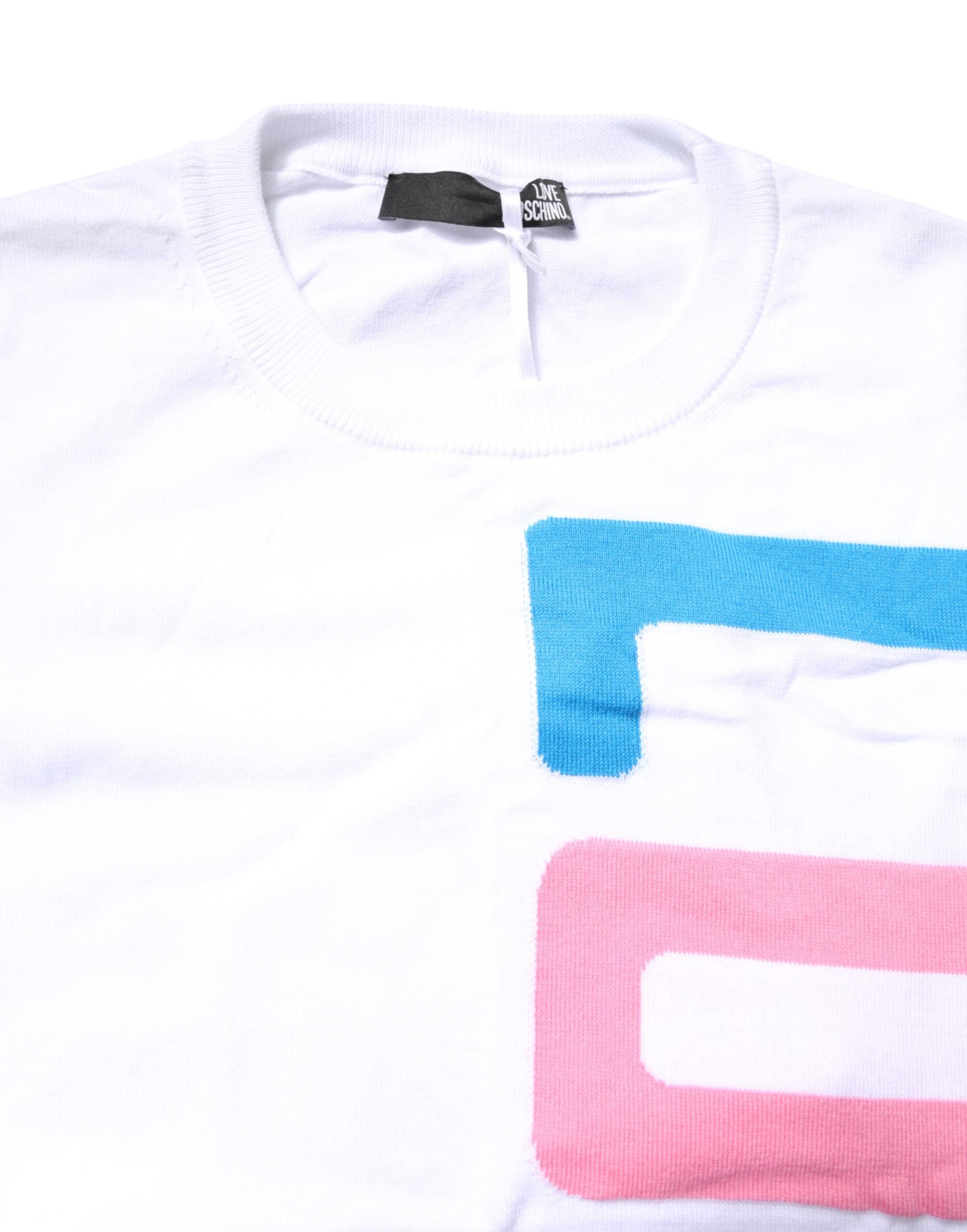 White Graphic Print Cotton Long Sleeves T-shirt - ventzia
