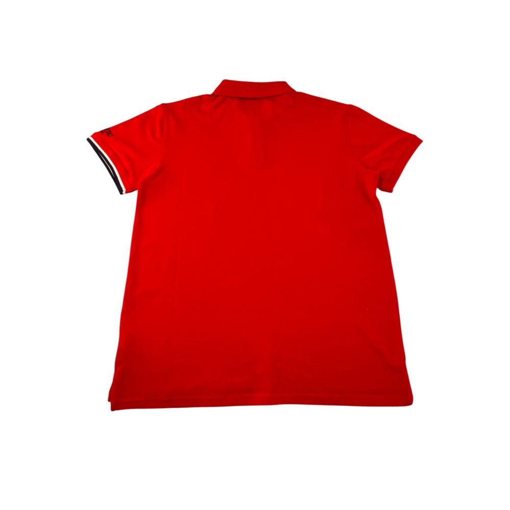 Red Cotton Men Polo Shirt - ventzia