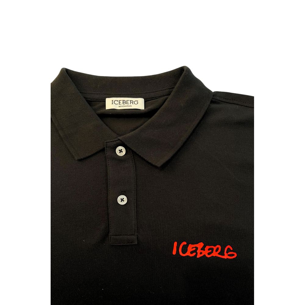 Black Cotton Men Polo Shirt - ventzia