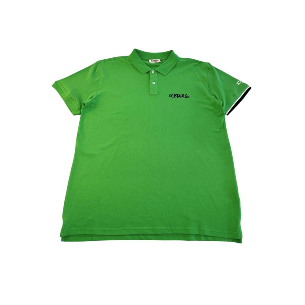 Green Cotton Men Polo Shirt - ventzia