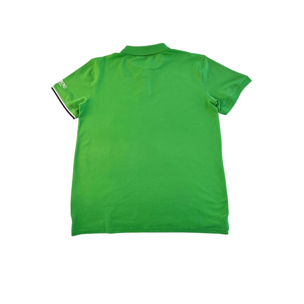 Green Cotton Men Polo Shirt - ventzia