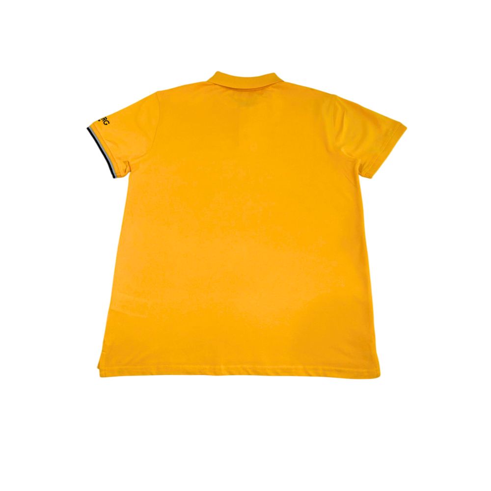 Yellow Cotton Men Polo Shirt - ventzia