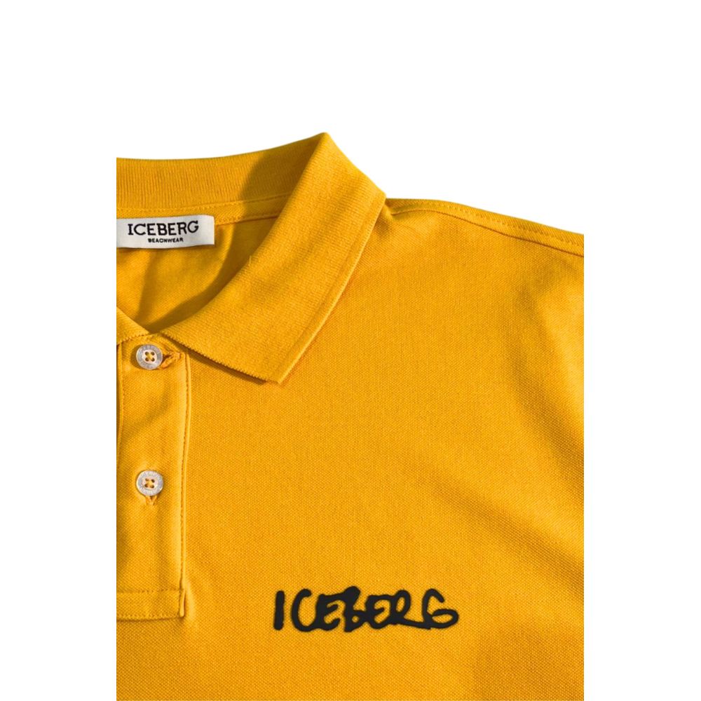 Yellow Cotton Men Polo Shirt - ventzia