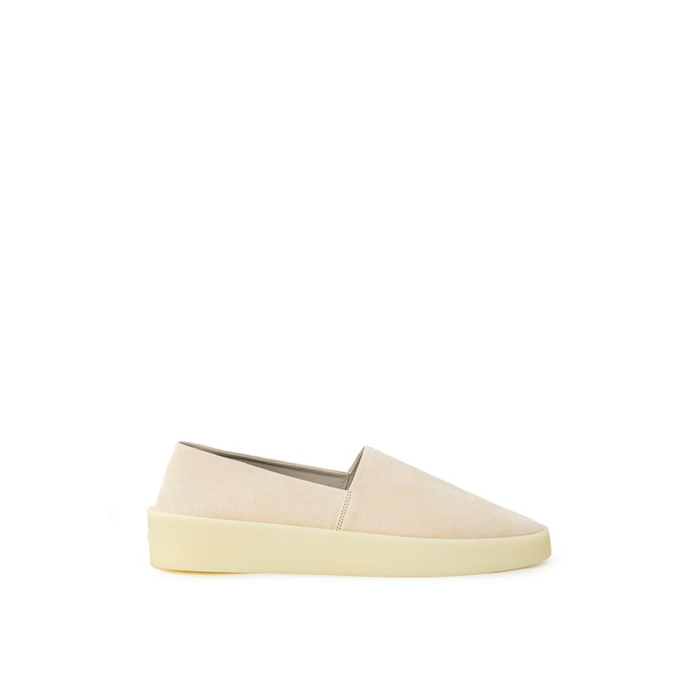 Beige Leather Slip-On Loafer - ventzia