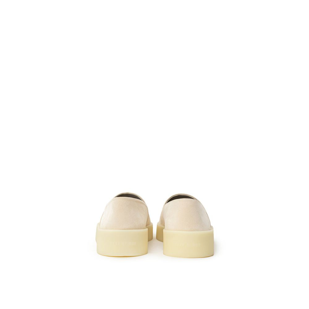 Beige Leather Slip-On Loafer - ventzia
