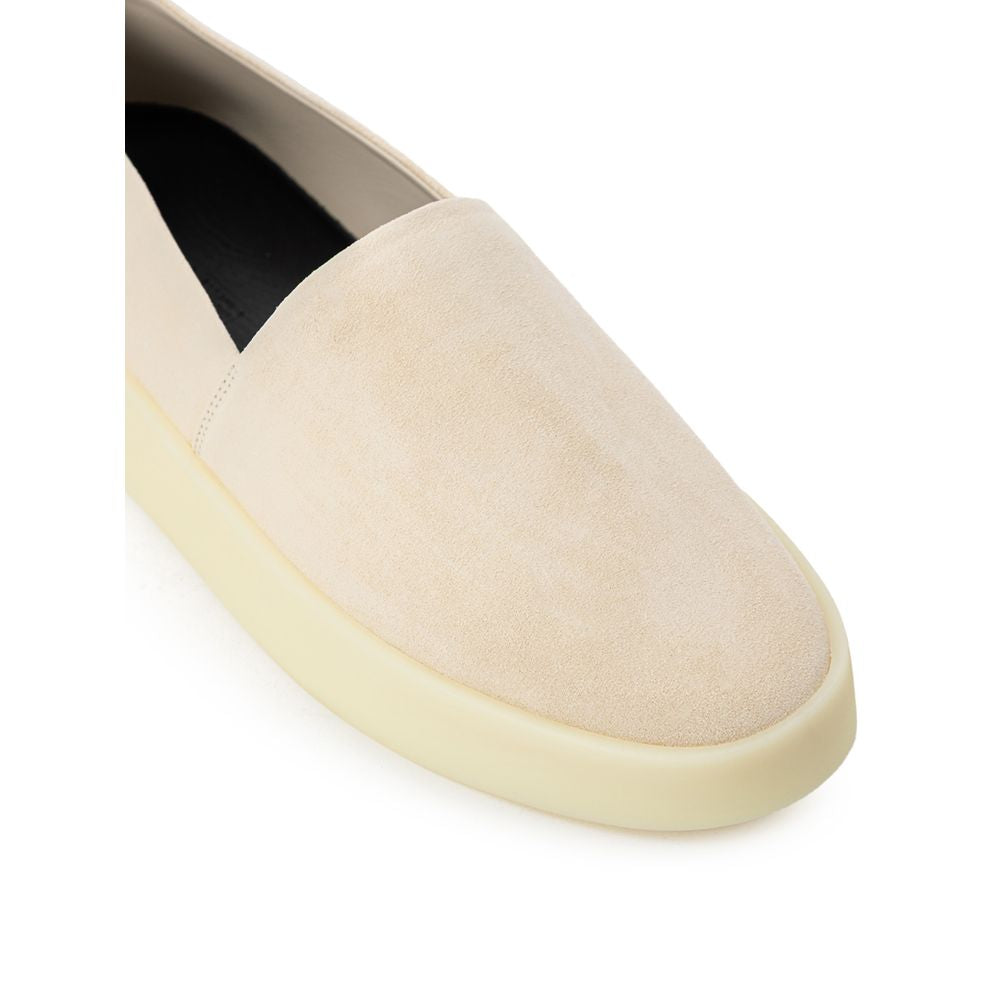 Beige Leather Slip-On Loafer - ventzia