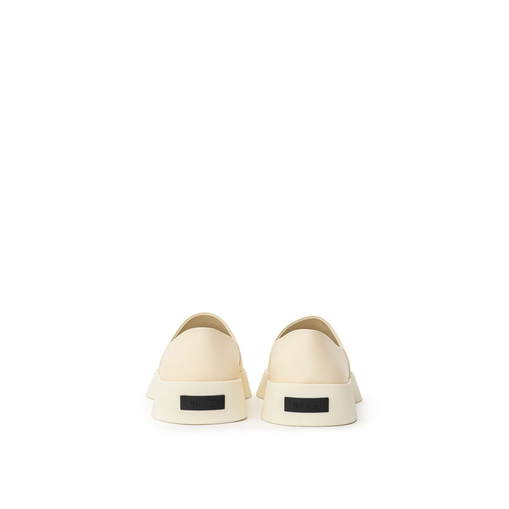 Beige Leather Slip-On Loafer - ventzia