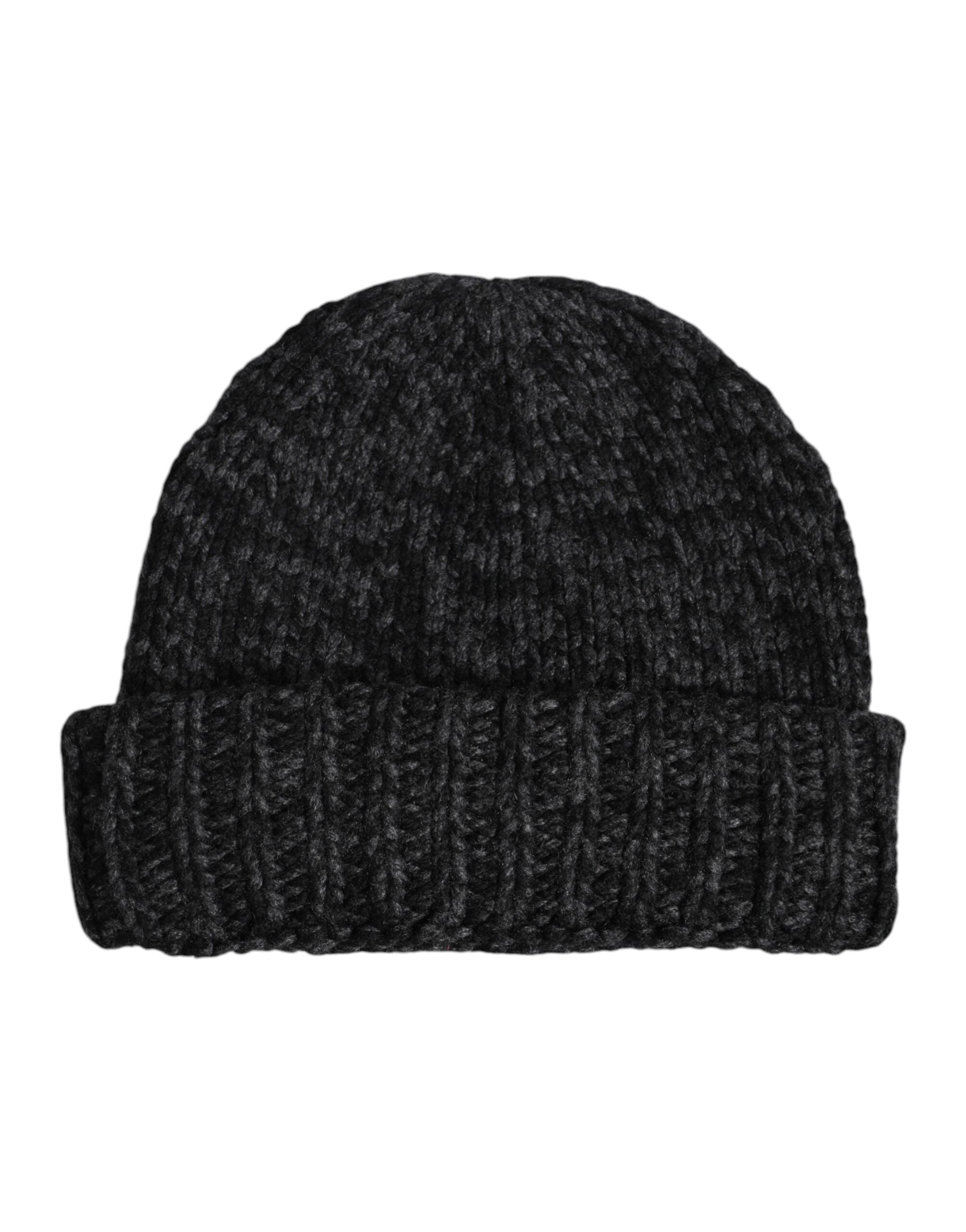 Gray Cashmere Knitted Winter Beanie Hat - ventzia