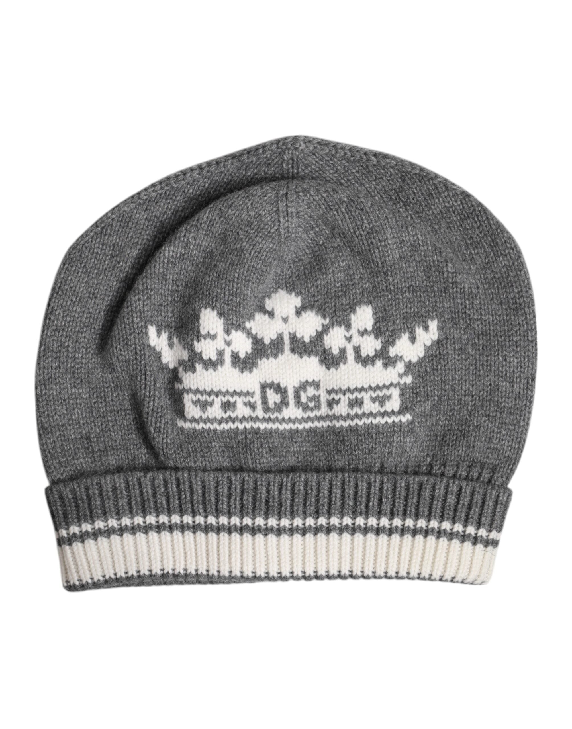 Gray Cashmere Knitted Winter Beanie Hat - ventzia