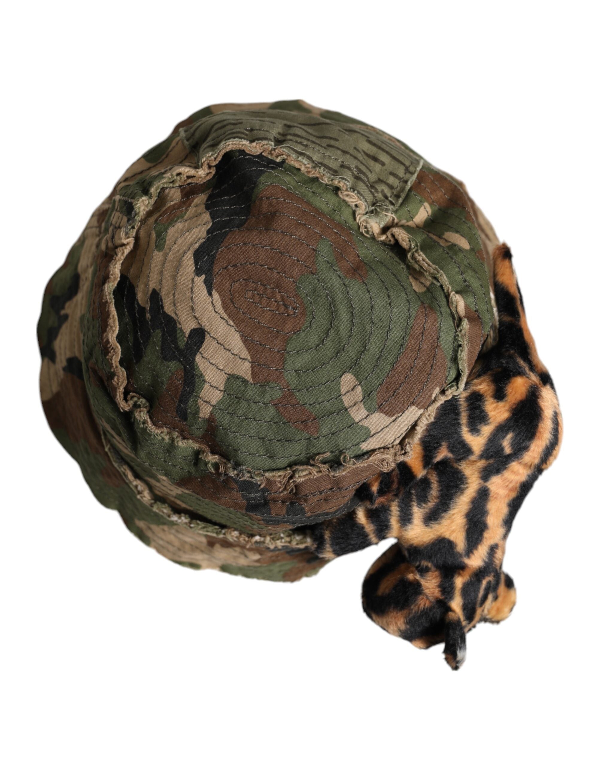Multicolor Leopard Embellish Wide Brim Bucket Hat - ventzia