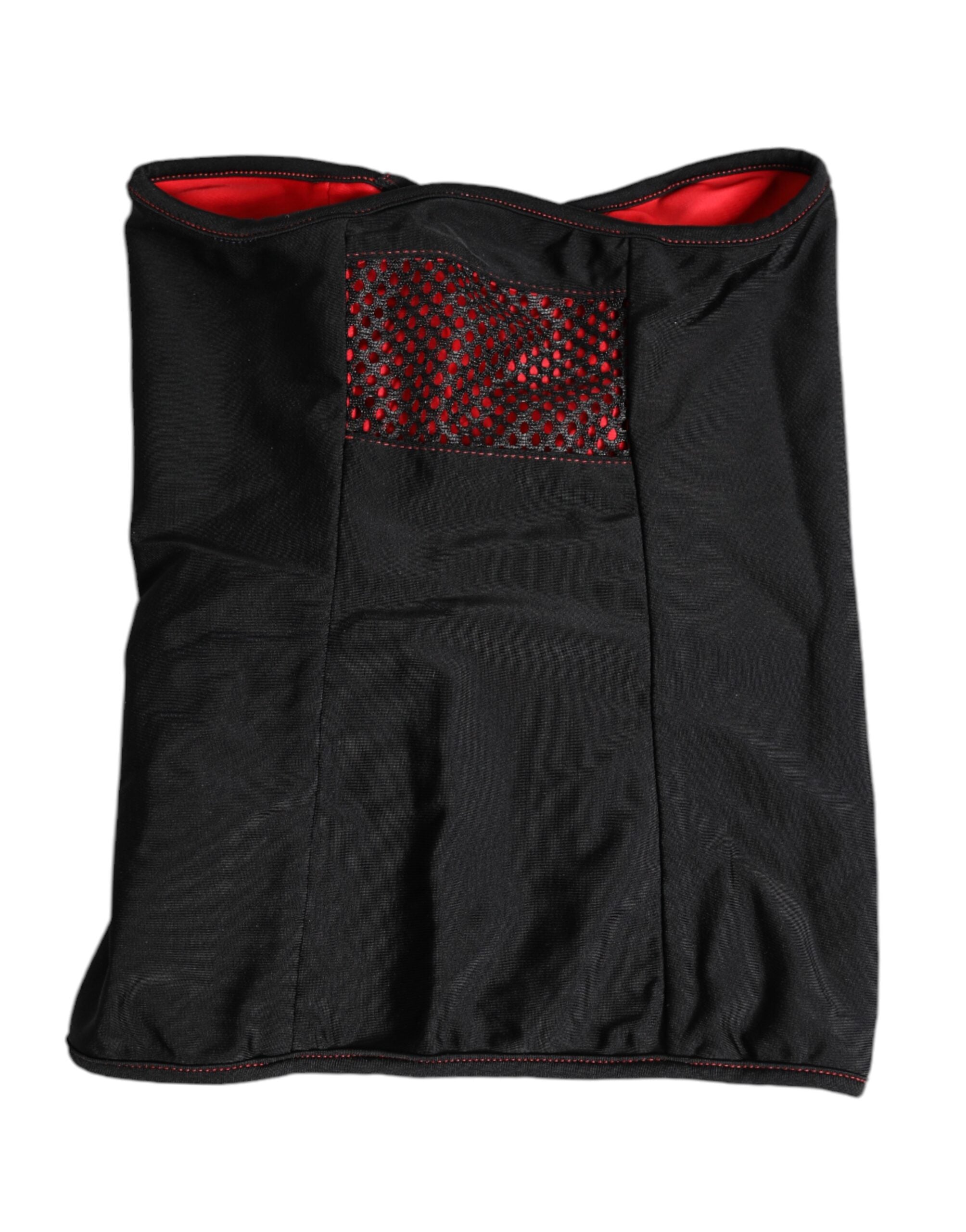 Black Nylon Knitted Neck Warmer Balaclava Scarf - ventzia