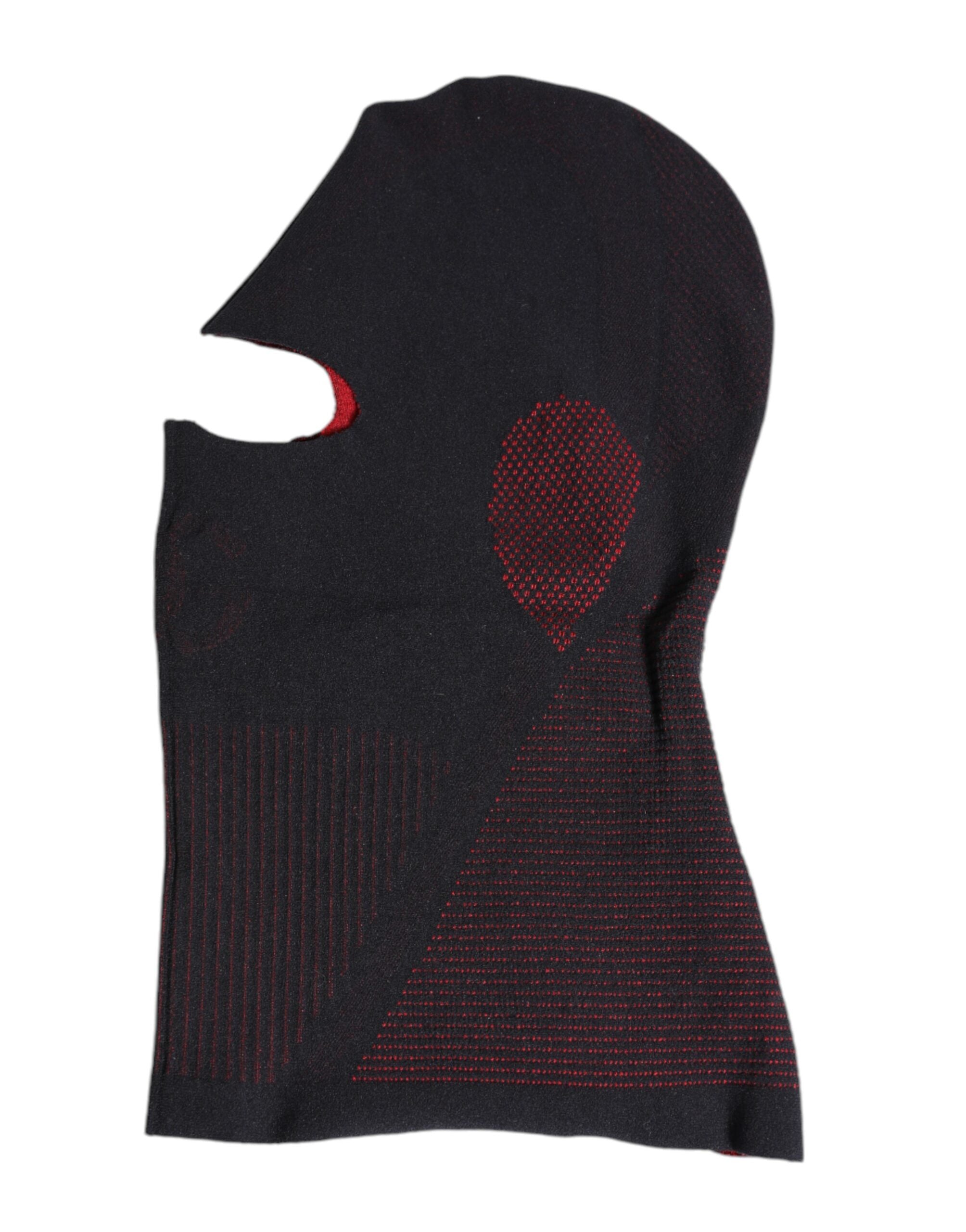 Black Cotton Knitted Ski Mask Balaclava Hat - ventzia