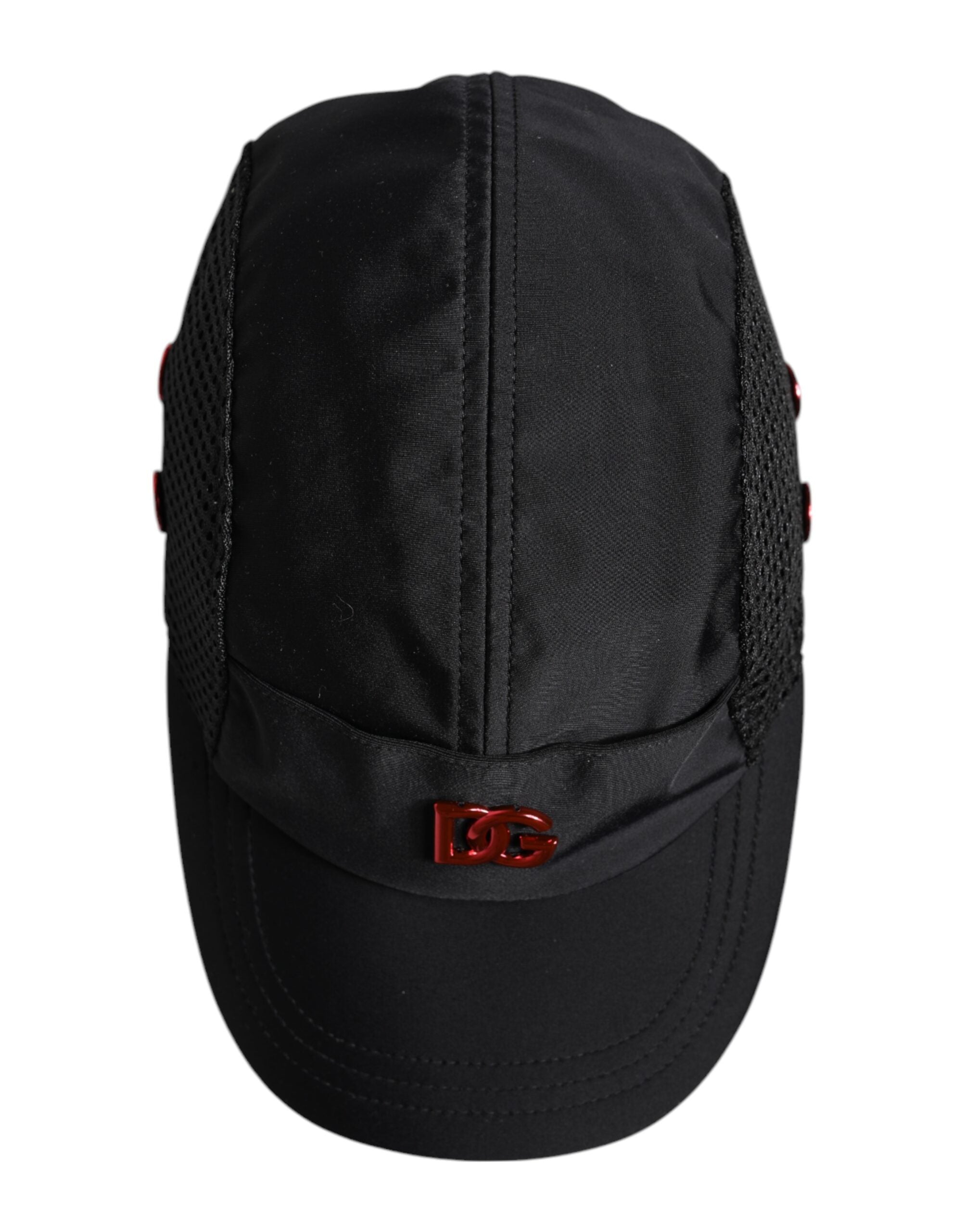 Black Nylon DG Logo 6 Panels Baseball Cap - ventzia