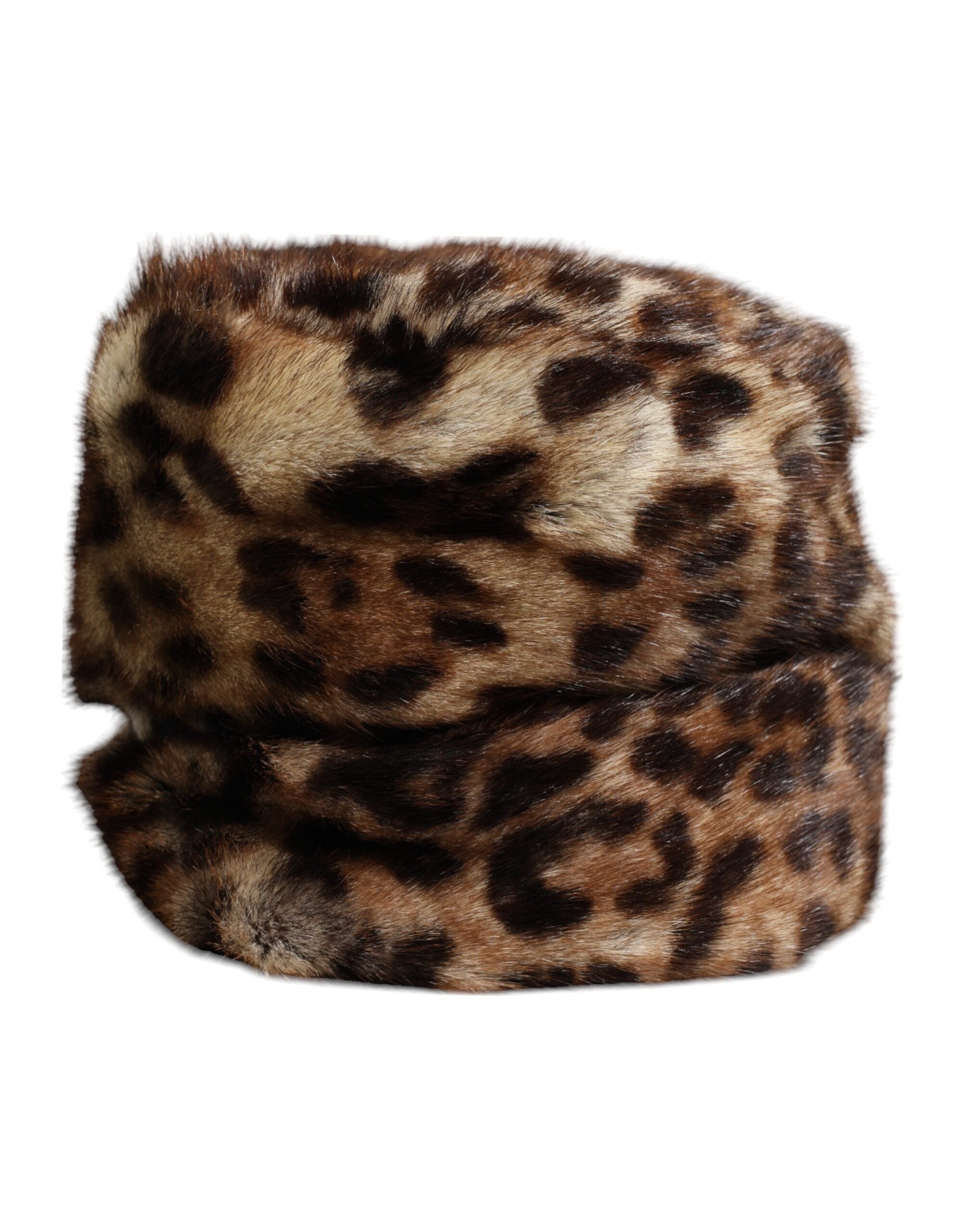 Brown Leopard Faux Fur Women Bucket Hat - ventzia