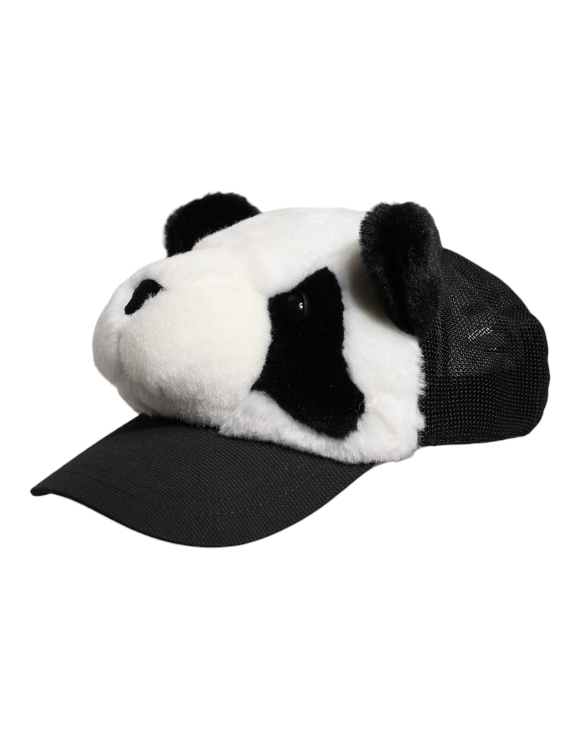 Black White Panda Fur Women Baseball Cap - ventzia