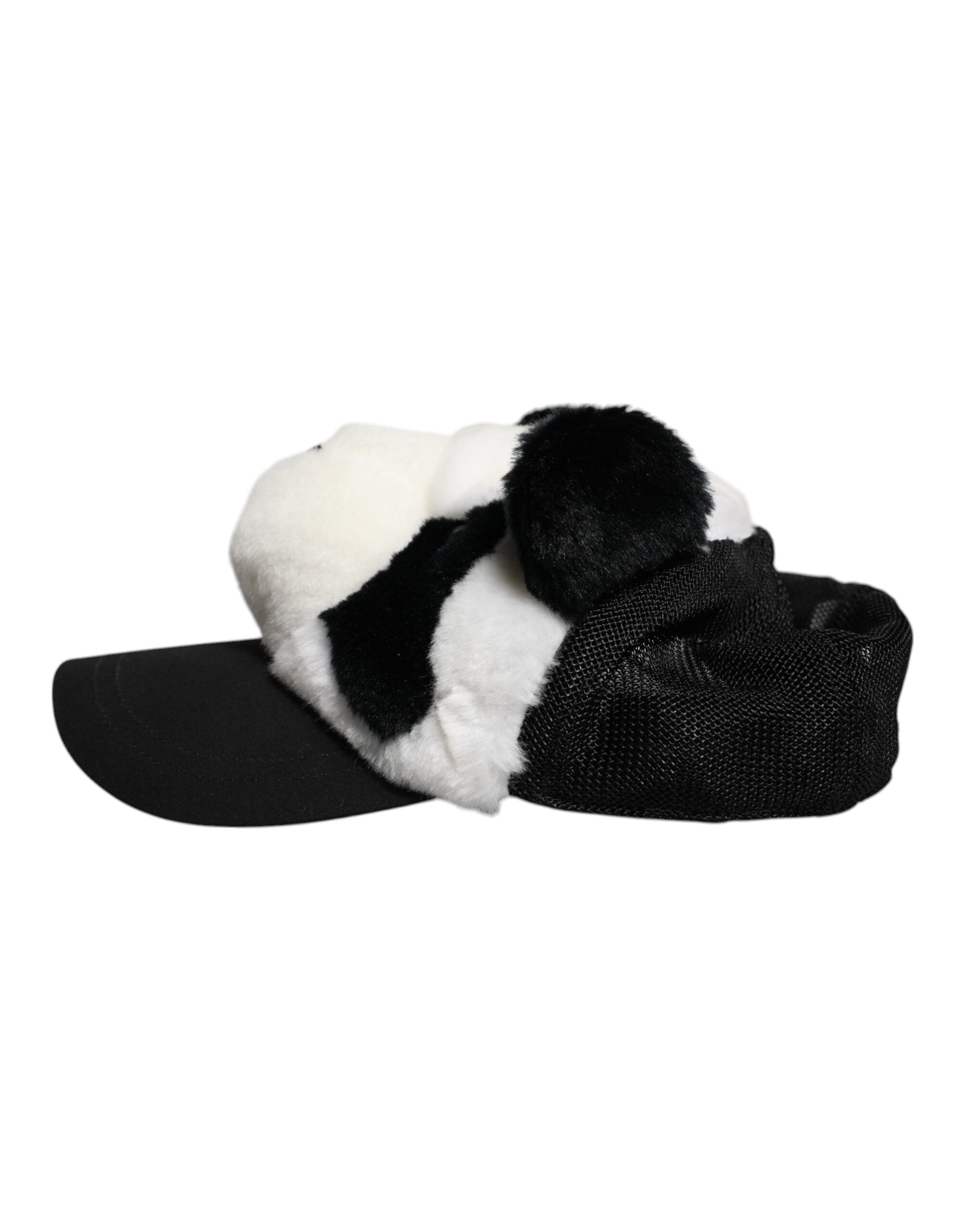 Black White Panda Fur Women Baseball Cap - ventzia