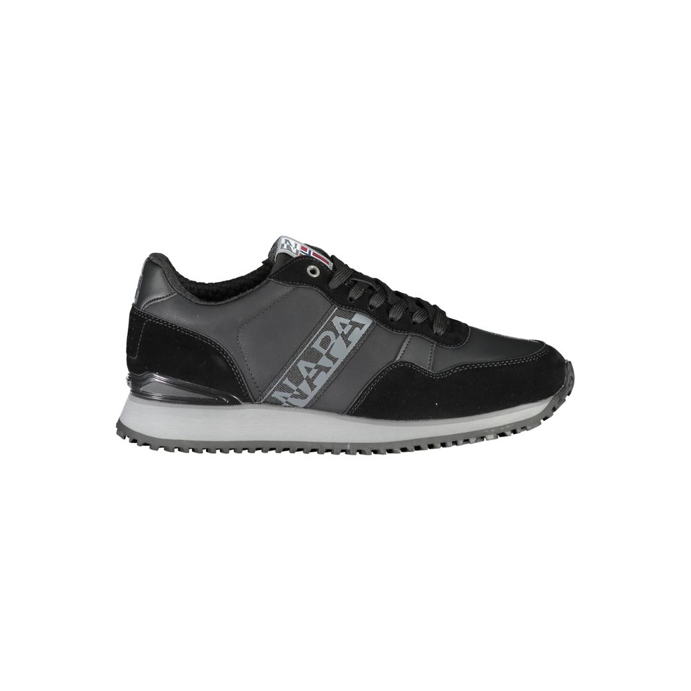Sleek Black Contrast Lace Sneakers - ventzia