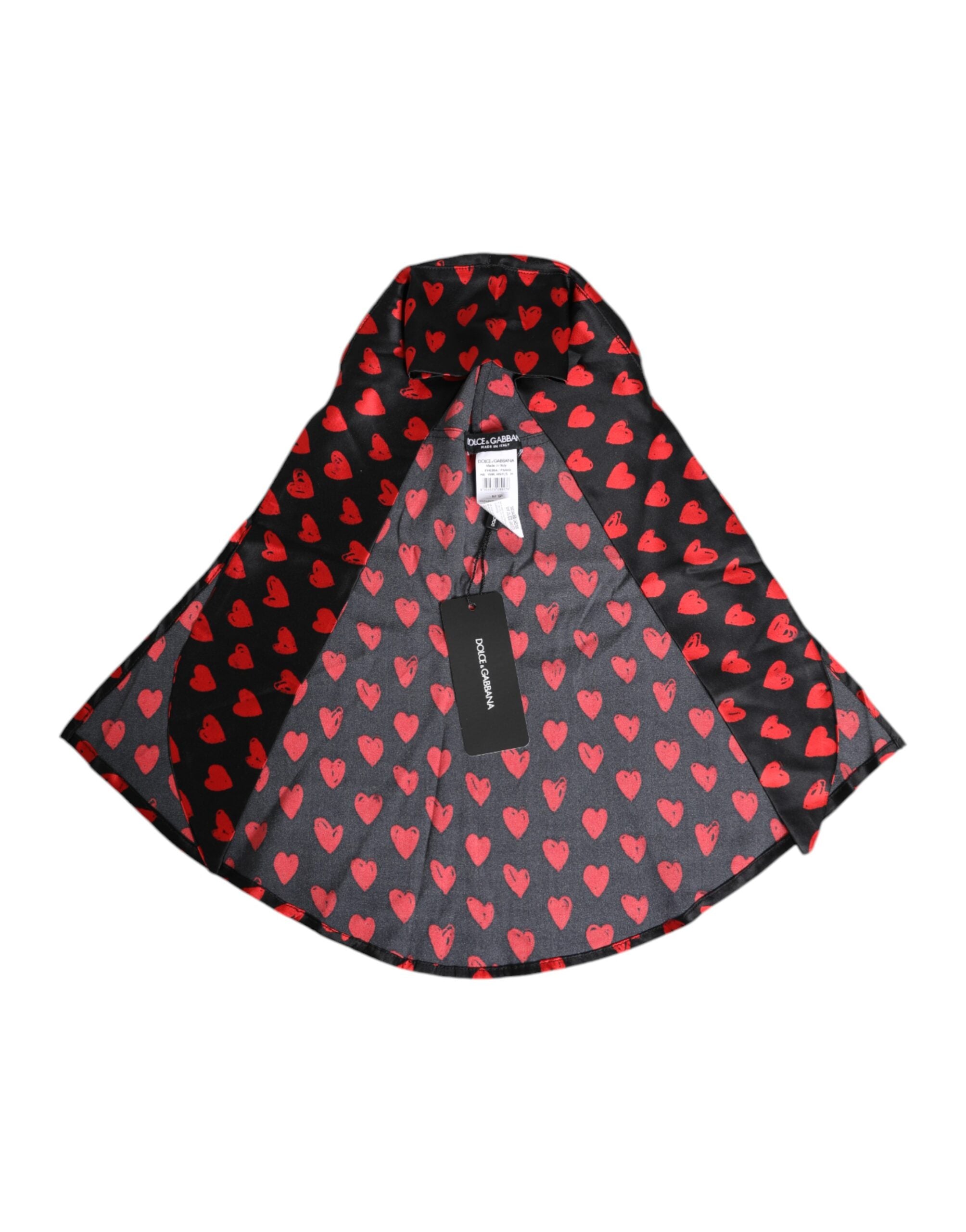 Black Red Hearts Polyester Hat - ventzia
