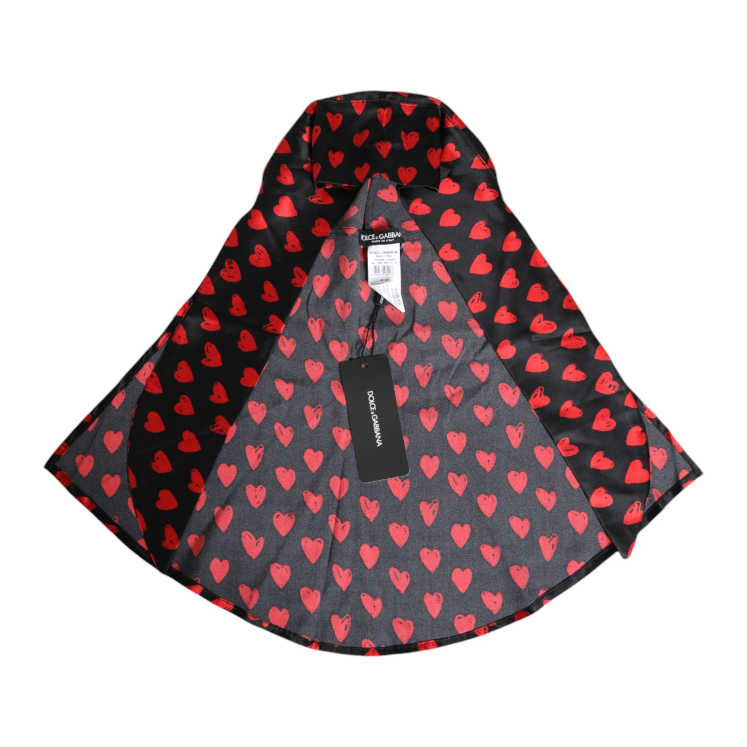 Black Red Hearts Polyester Hat - ventzia